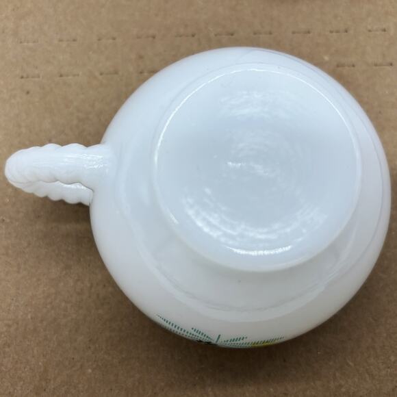 Vtg Federal Milk Glass Atomic Flower Patio Snack Set Plates Tea Cups 8pc MCM 50s - Picture 11 of 13